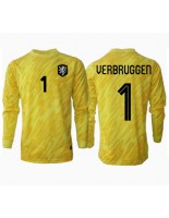 Nederland Bart Verbruggen #1 Keeper Bortedrakt EM 2024 Lange ermer